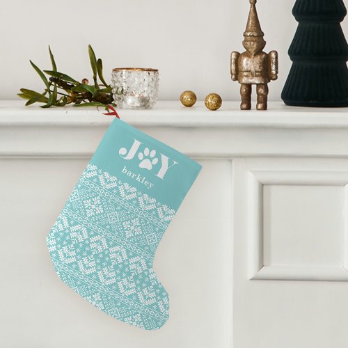 Festive Paws  Personalized Pet Small Christmas Stocking