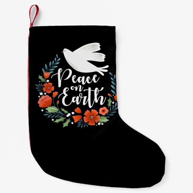 Festive Peace on Earth Christmas Small Christmas Stocking (Front)