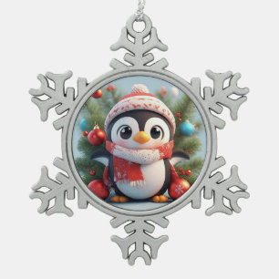 Festive Penguin Decorated With Holiday Ornaments