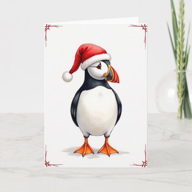 Festive Penguin Hat Card (Front)