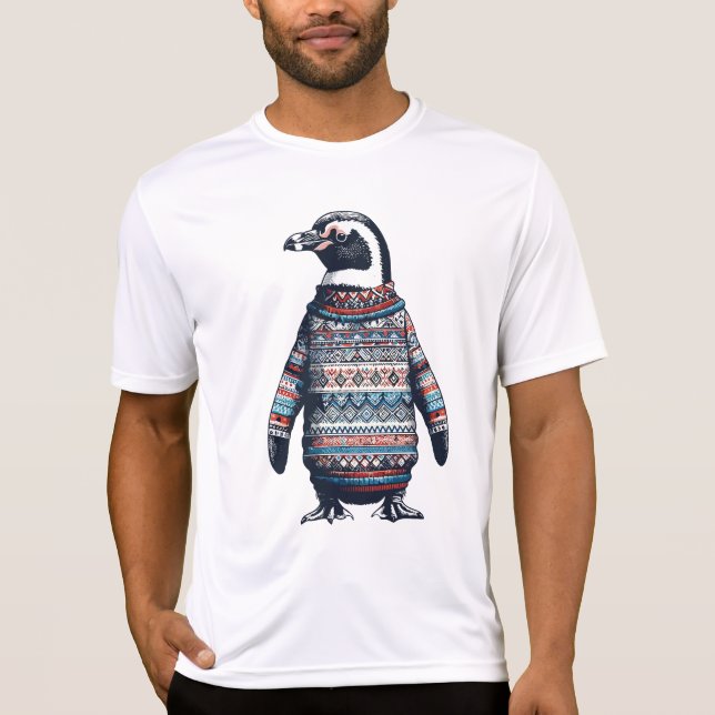 Festive Penguin in a Colorful Sweater (Front)