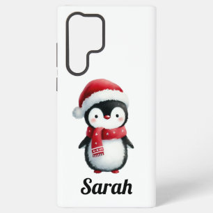 Festive Penguin in Holiday Cheer Samsung Galaxy S22 Ultra Case