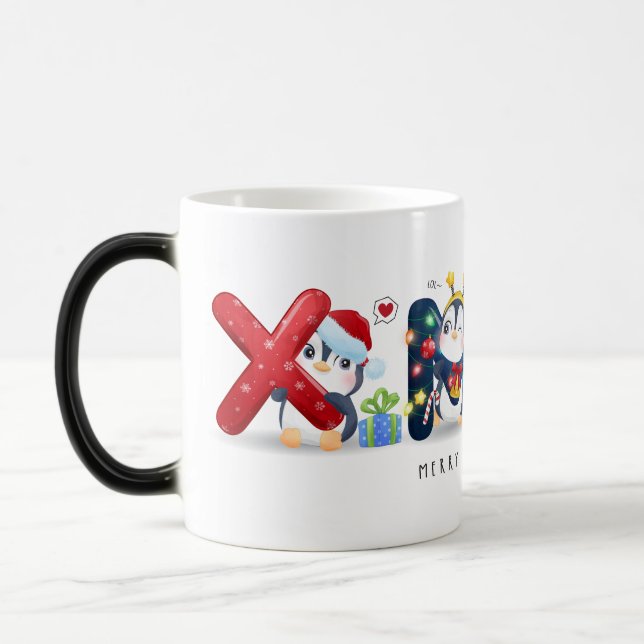 Festive Penguins Christmas Mug (Left)