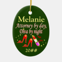 FESTIVE PERSONALIZED AND DATED LAWYER ORNAMENT