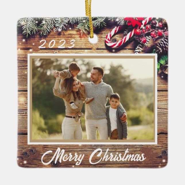 Festive Personalized Christmas Ornament (Front)