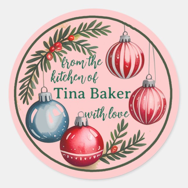 Festive Personalized Custom Labels Holiday (Front)