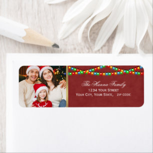 Festive Personalized Family Photo Merry Christmas Label