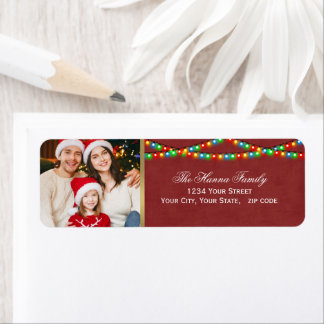 Festive Personalized Family Photo Merry Christmas Label