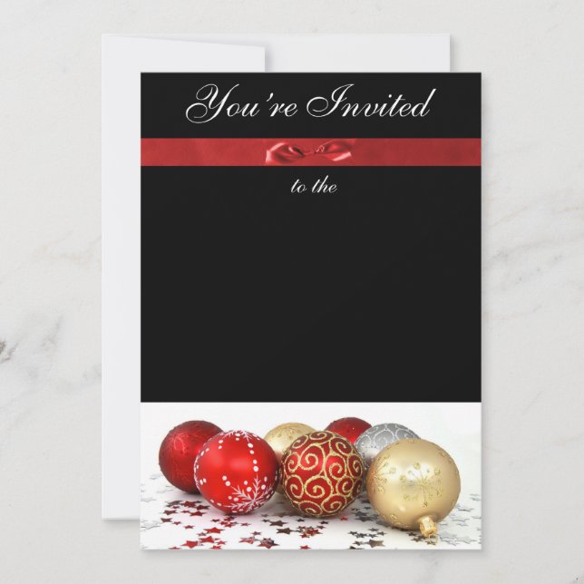 Festive Personalized Holiday Party Invitation (Front)