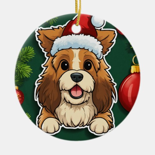 Festive Pet Christmas Ornaments Ceramic Ornament