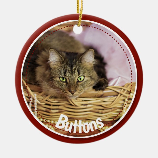 Festive Pet Photo 2021 Christmas   Ceramic Ornament (Front)