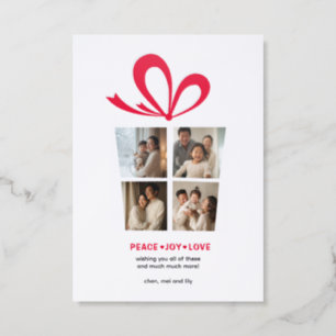 Festive Photo Collage Christmas and New Year Letterpress Photo Cards