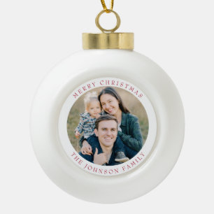 Festive Photo  Merry Christmas Ceramic Ball Christmas Ornament