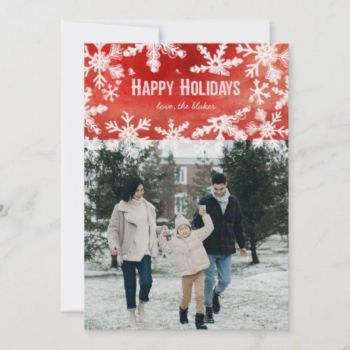 Festive Photo Winter Snowflake Holiday Card