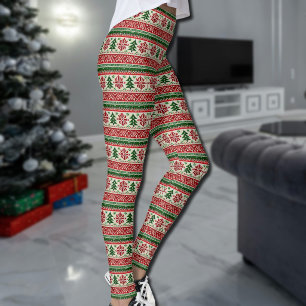Festive Pine Motifs Leggings