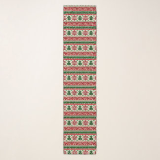Festive Pine Motifs Scarf