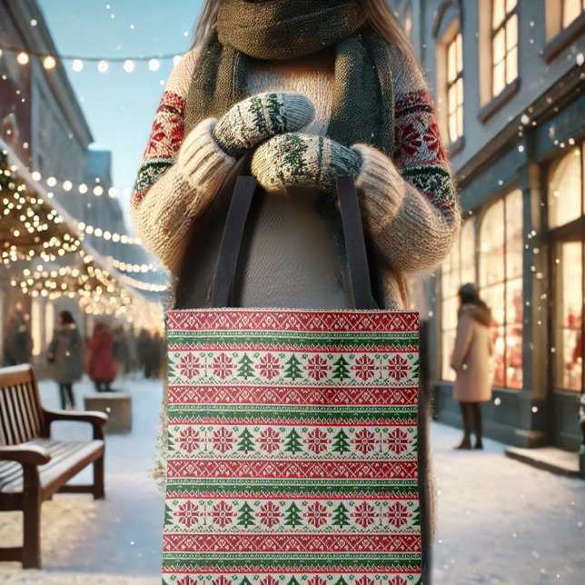 Festive Pine Motifs Tote Bag (Creator Uploaded)