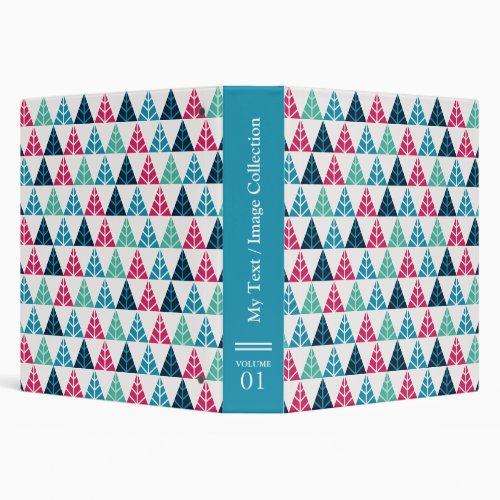 Festive Pine Triangle Mosaic Abstract Christmas I 3 Ring Binder