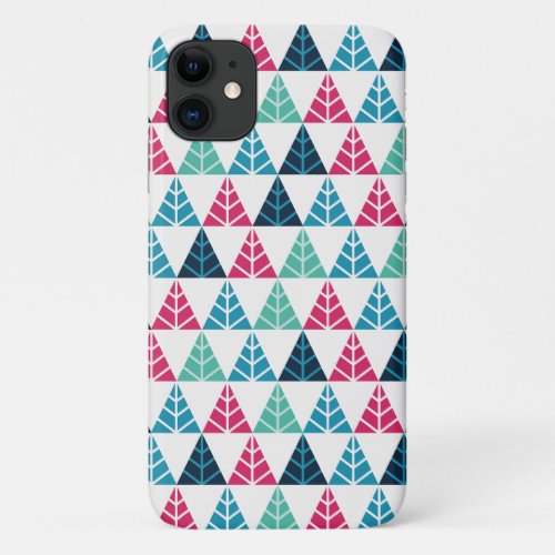 Festive Pine Triangle Mosaic Abstract Christmas I iPhone 11 Case