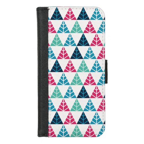Festive Pine Triangle Mosaic Abstract Christmas I iPhone 87 Wallet Case