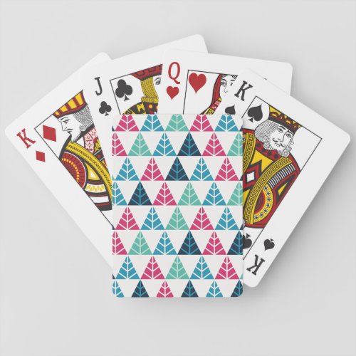 Festive Pine Triangle Mosaic Abstract Christmas I Playing Cards