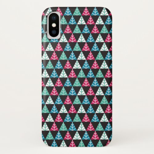 Festive Pine Triangle Mosaic Abstract Christmas II iPhone XS Case