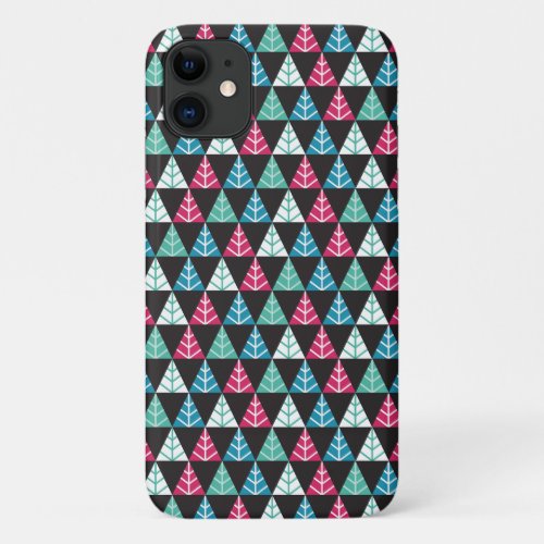 Festive Pine Triangle Mosaic Abstract Christmas II iPhone 11 Case