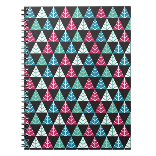 Festive Pine Triangle Mosaic Abstract Christmas II Notebook
