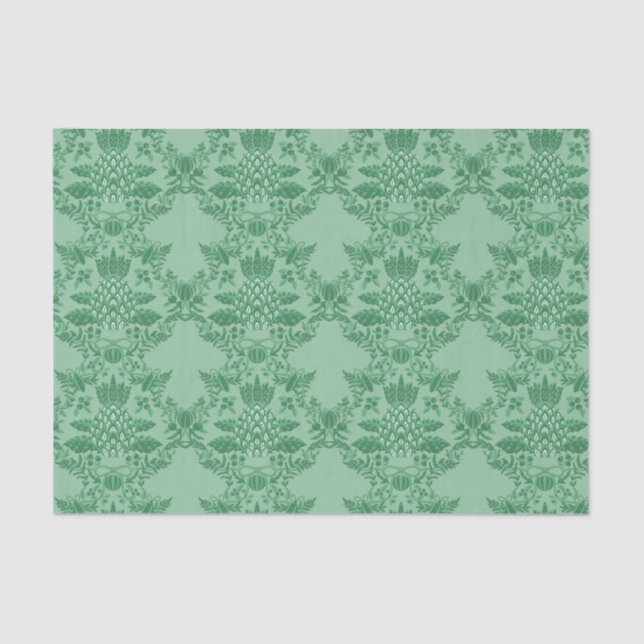 Festive Pineapple Christmas Ornaments Pattern Tissue Paper (Front)