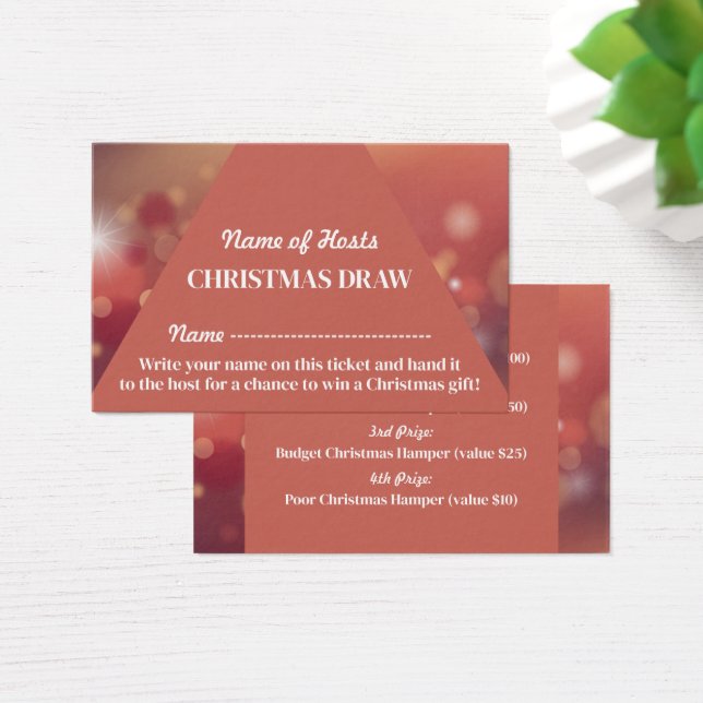 Festive Pink, Christmas Party Raffle Tickets (Desk)