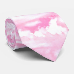 Festive Pink Clouds Neck Tie