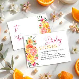 Festive Pink Flowers Citrus Bridal Display Shower Enclosure Card