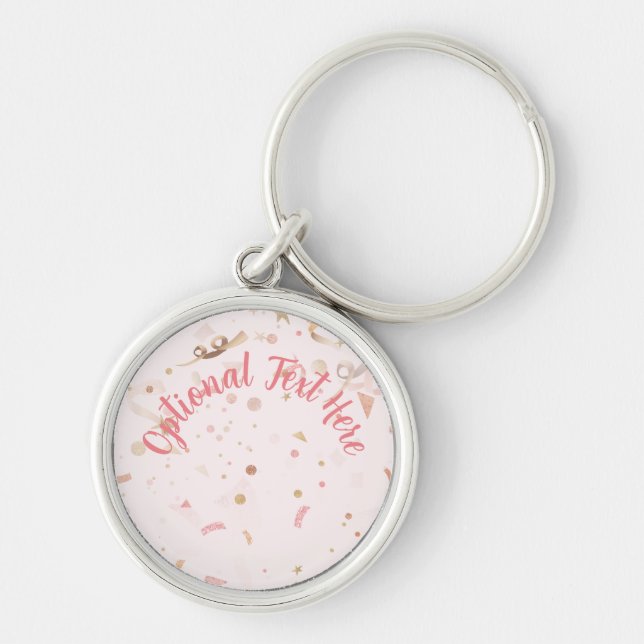 Festive Pink & Gold Pattern   Keychain (Front)