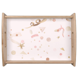 Festive Pink & Gold Pattern  Serving Tray
