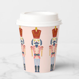 Festive Pink Holiday Nutcracker Paper cup
