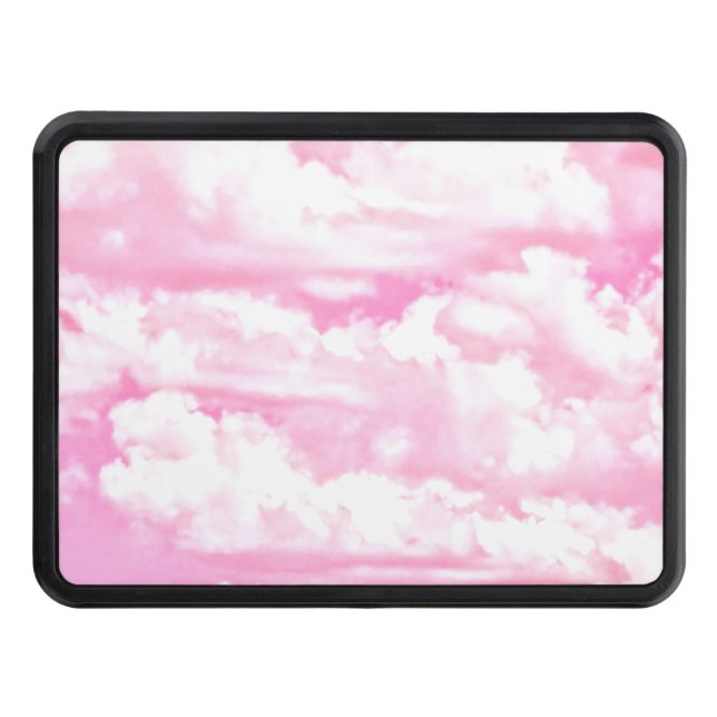 Festive Pink Rose Clouds Hitch Cover (Front)