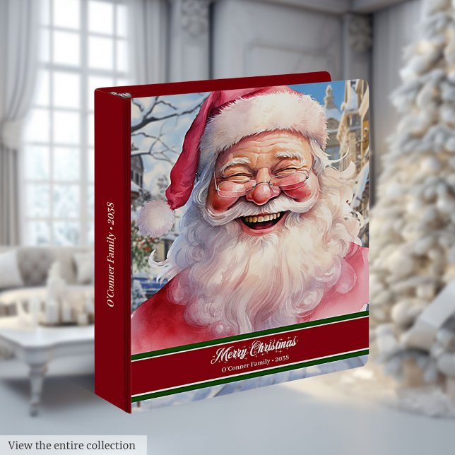 Festive Pink Santa Claus Ring Binder Keepsake Gift (Festive Pink Santa Claus Ring Binder Keepsake Gift)