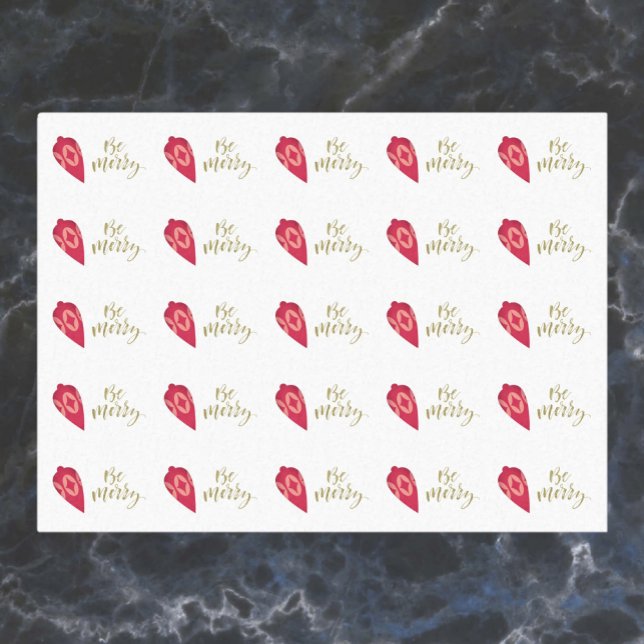 Festive Pink Tree Ornament Merry Tissue Paper (Creator Uploaded)