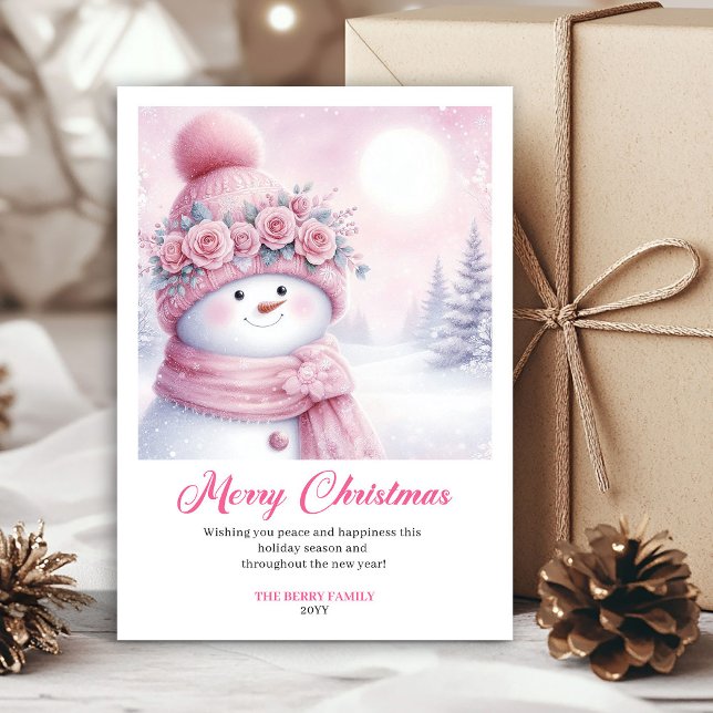 Festive Pinkmas Printable Kids Christmas Greeting  Holiday Card (Festive Pinkmas Printable Kids Christmas Greeting Card

)