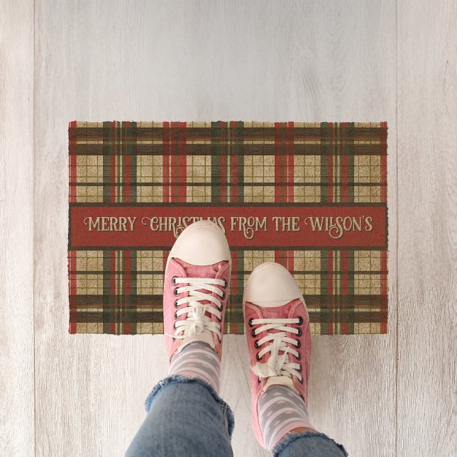 Festive Plaid Fiber Doormat (Creator Uploaded)