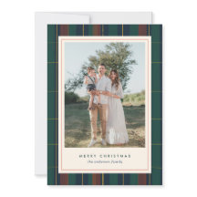Festive Plaid Tartan Christmas Holiday Photo Card