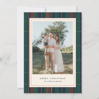 Festive Plaid Tartan Christmas Holiday Photo Card