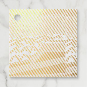 Festive Plane Boat Ocean Waves Abstract Foil Favor Tags