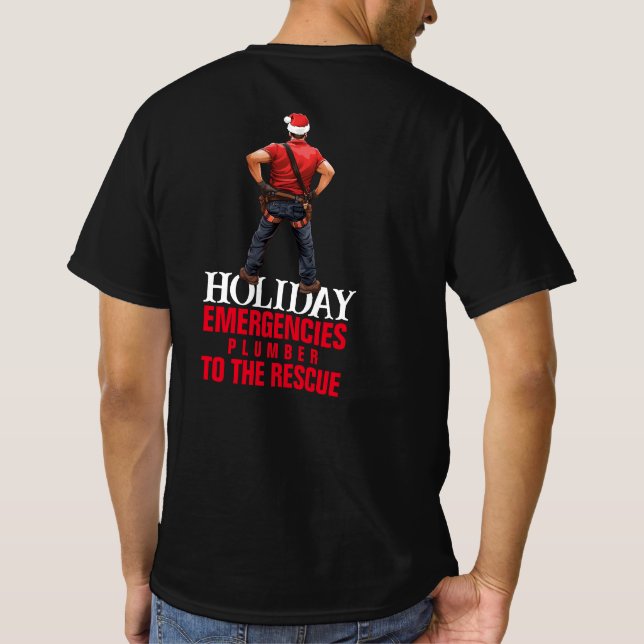 Festive Plumber Christmas T-Shirt (Back)