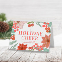 Festive Poinsettia & Berry Business Christmas