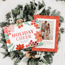Festive Poinsettia Berry Cream Photo Christmas Red