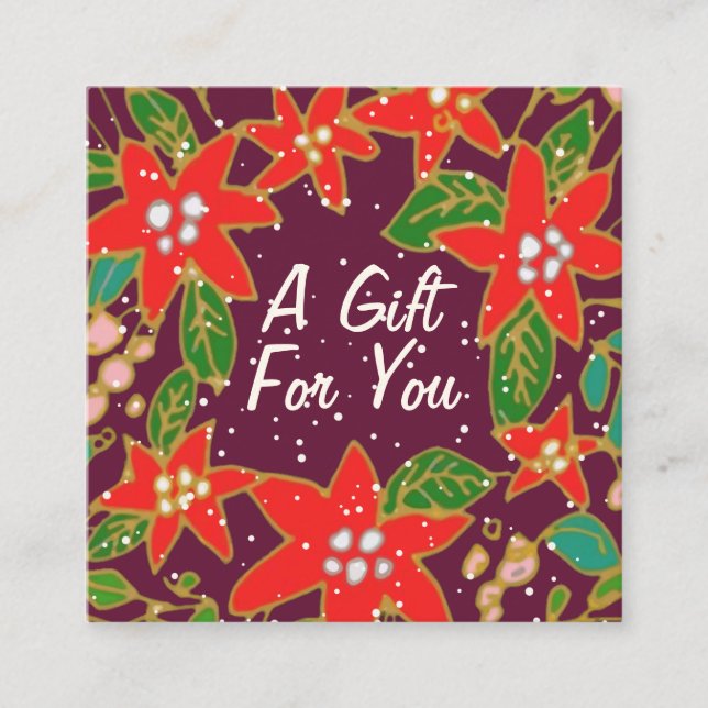 Festive Poinsettia Christmas Gift Certificate (Front)