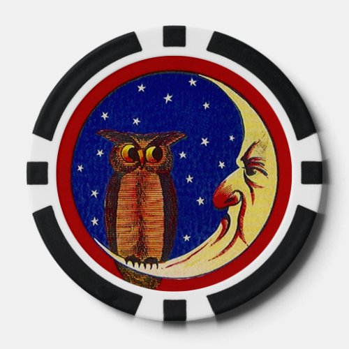 Festive Poker Chip Lucky Night Owl Gamblers