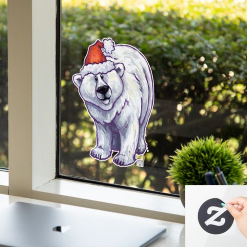 Festive Polar Bear Christmas Window Cling