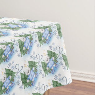 Festive Polar Bears Christmas Holiday Tablecloth